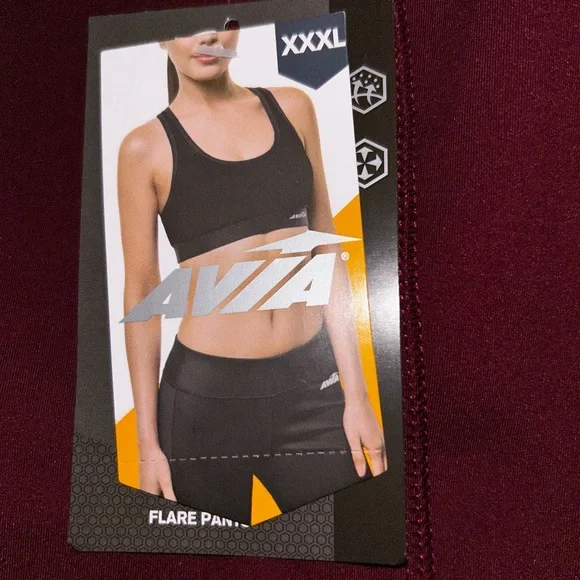 NWT Avia Burgundy Flare Yoga Pants - Picture 5 of 6